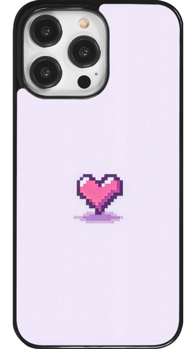 iPhone 14 Pro Max Case Hülle - Pixel Herz Hellviolett