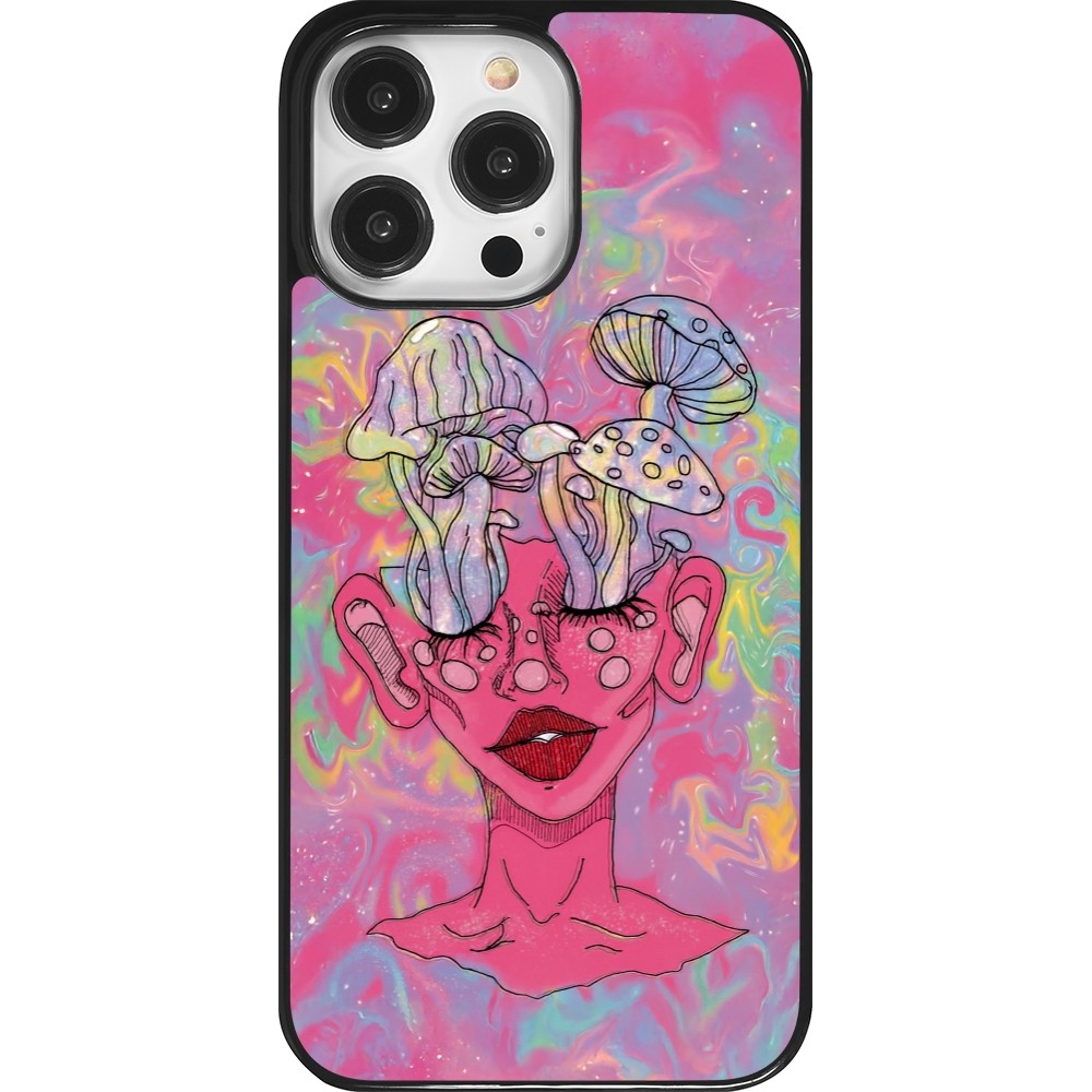 iPhone 14 Pro Max Case Hülle - Psychedelic pink mushroom