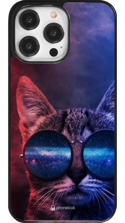 iPhone 14 Pro Max Case Hülle - Red Blue Cat Glasses