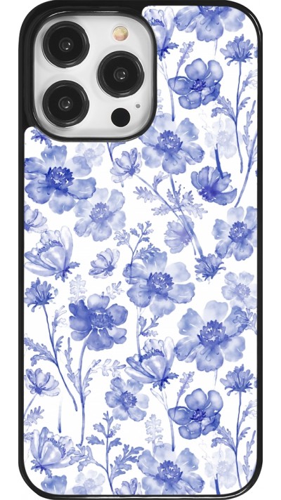 Coque iPhone 14 Pro Max - Spring 23 watercolor blue flowers