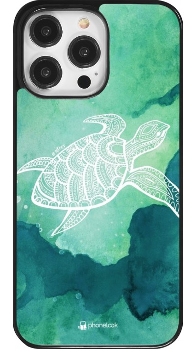 Coque iPhone 14 Pro Max - Turtle Aztec Watercolor