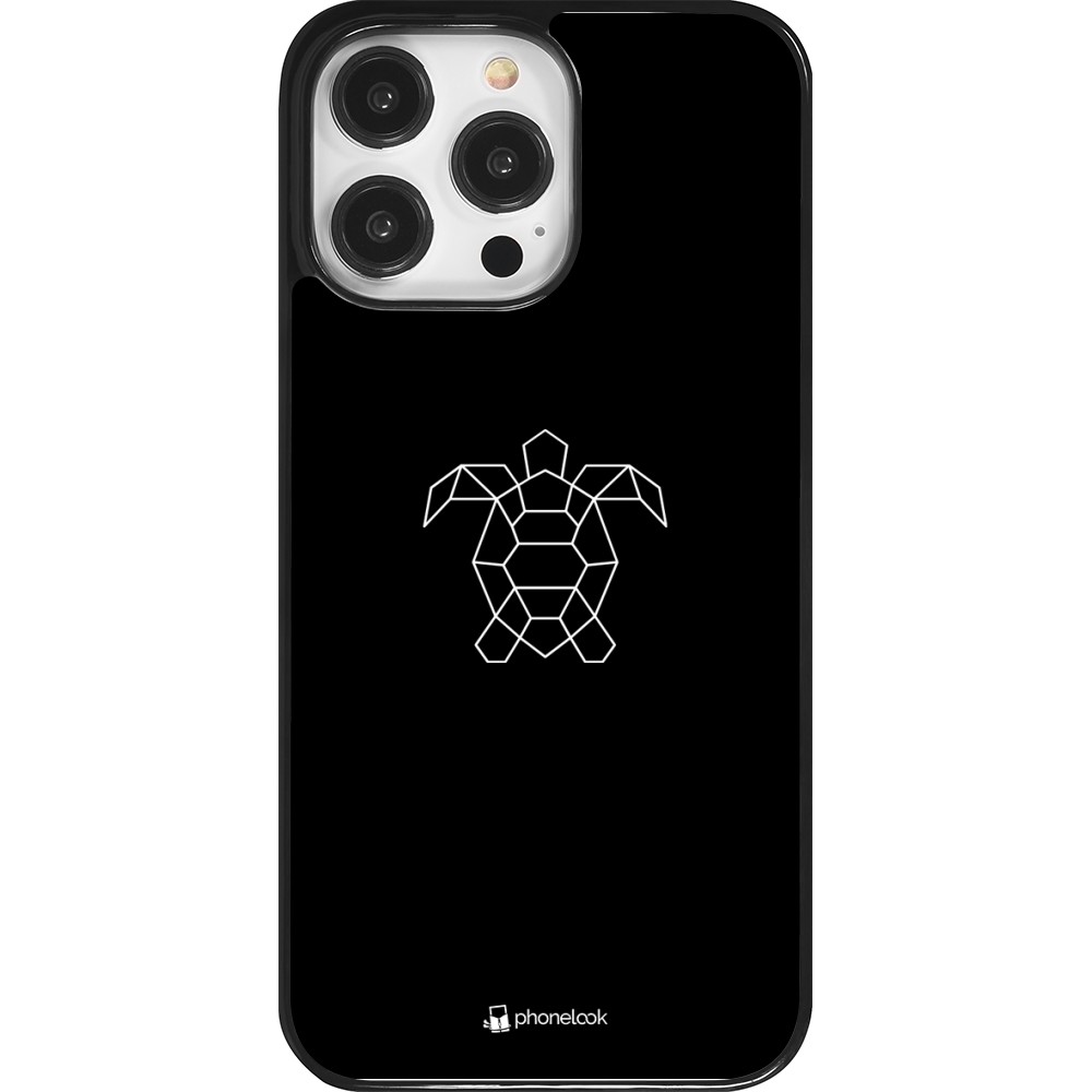iPhone 14 Pro Max Case Hülle - Turtles lines on black