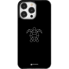 iPhone 14 Pro Max Case Hülle - Turtles lines on black