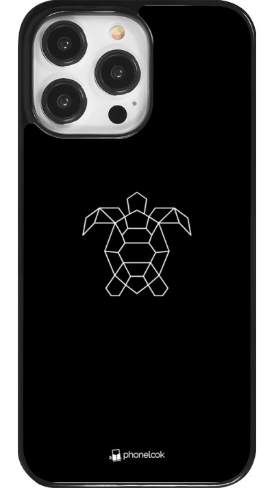 iPhone 14 Pro Max Case Hülle - Turtles lines on black