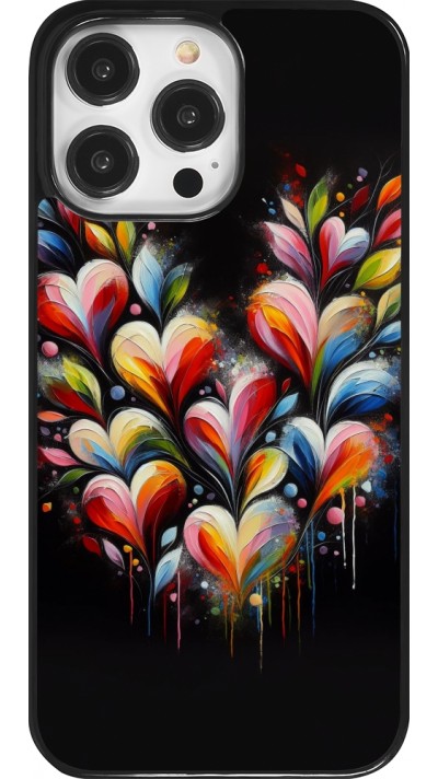 Coque iPhone 14 Pro Max - Valentine 2024 Coeur Noir Abstrait