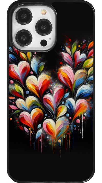 iPhone 14 Pro Max Case Hülle - Valentin 2024 Schwarzes Herz Abstrakt