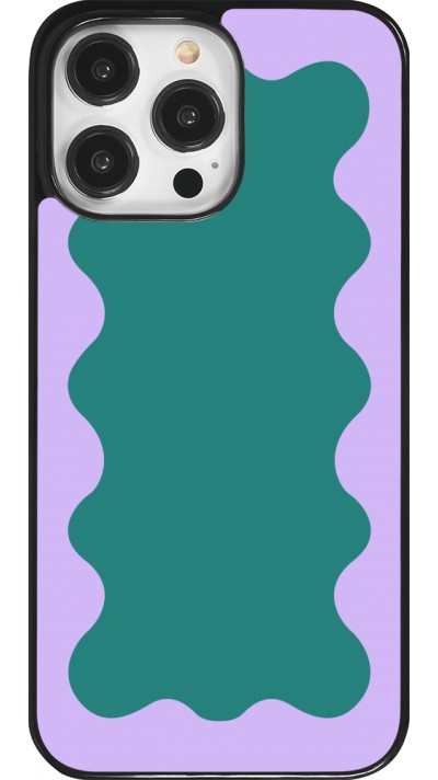 iPhone 14 Pro Max Case Hülle - Wavy Rectangle Green Purple