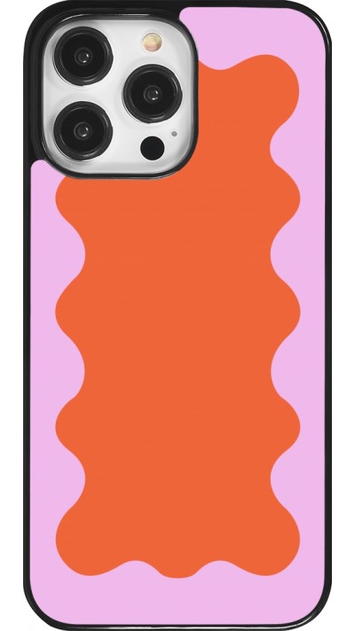 iPhone 14 Pro Max Case Hülle - Wavy Rectangle Orange Pink