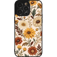 iPhone 14 Pro Max Case Hülle - Silikon schwarz Autumn 25 Flower pattern