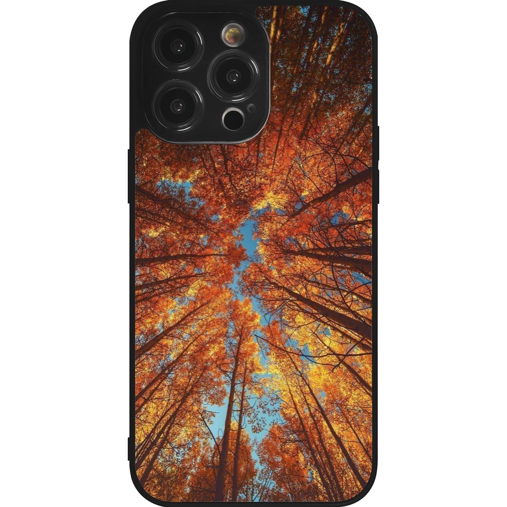 iPhone 14 Pro Max Case Hülle - Silikon schwarz Autumn 25 Trees
