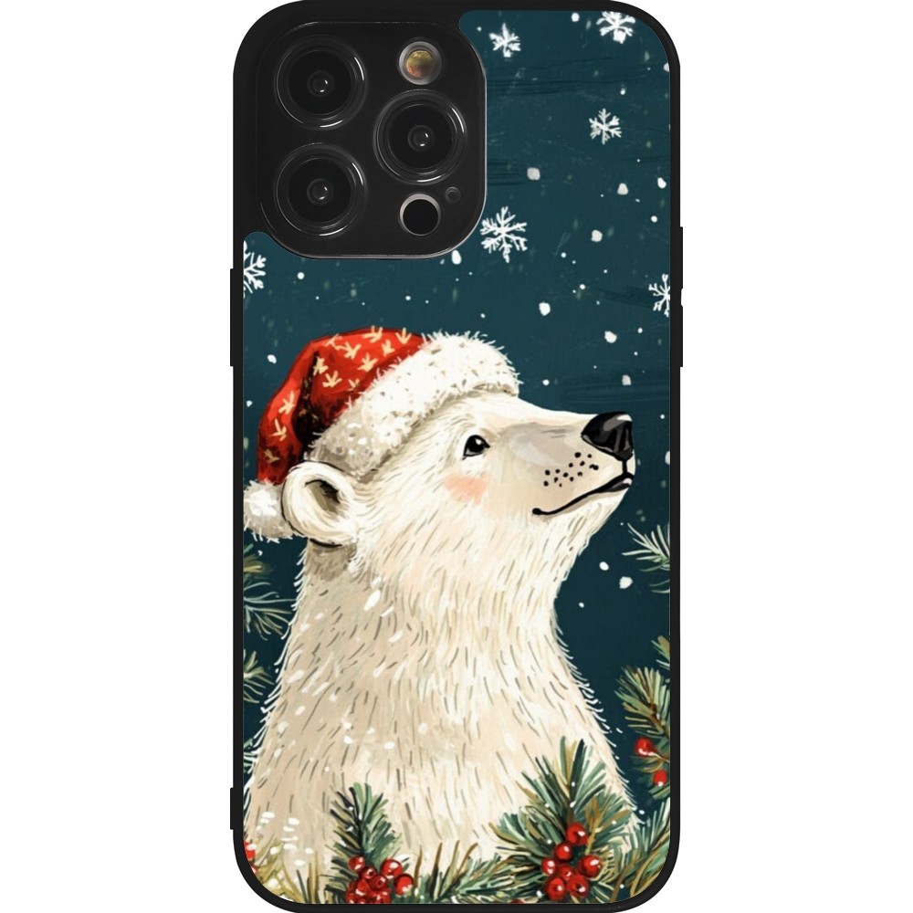 iPhone 14 Pro Max Case Hülle - Silikon schwarz Christmas 25 Bear