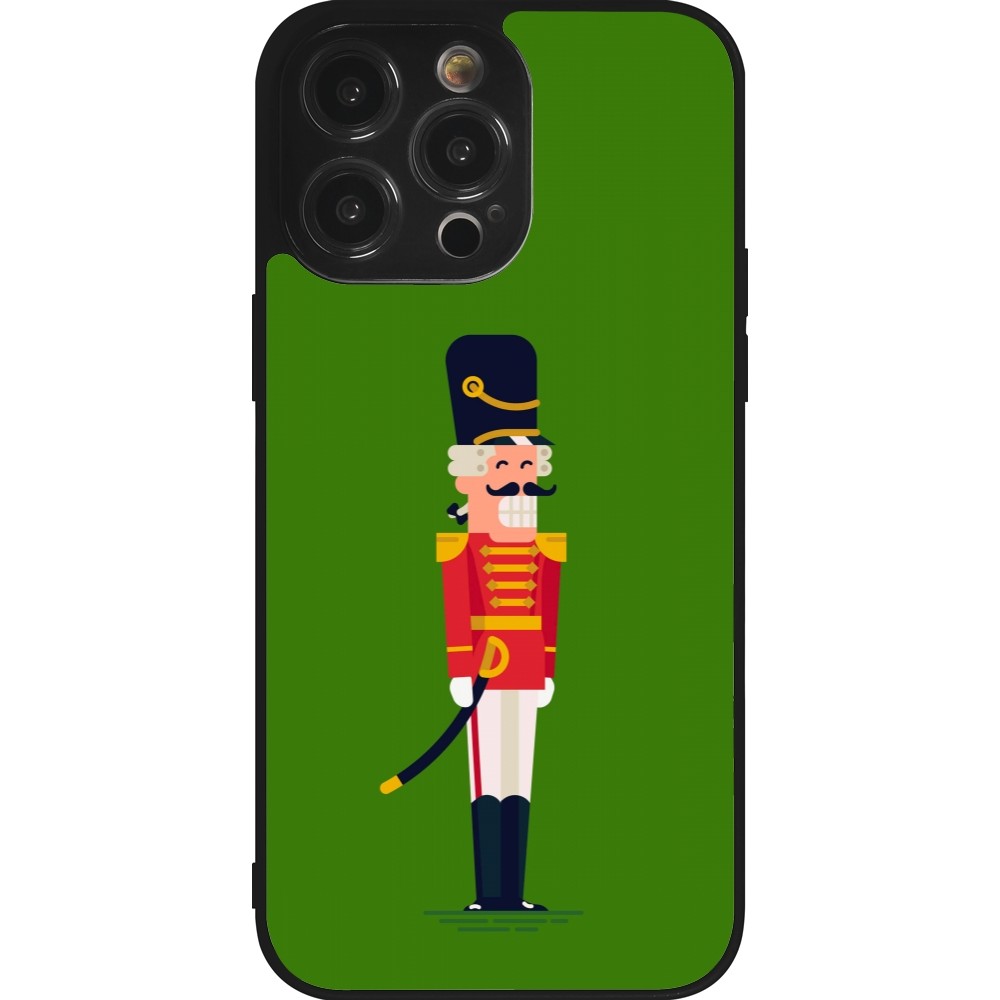 iPhone 14 Pro Max Case Hülle - Silikon schwarz Christmas 25 Nutcracker Green