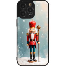 iPhone 14 Pro Max Case Hülle - Silikon schwarz Christmas 25 Nutcracker Snow