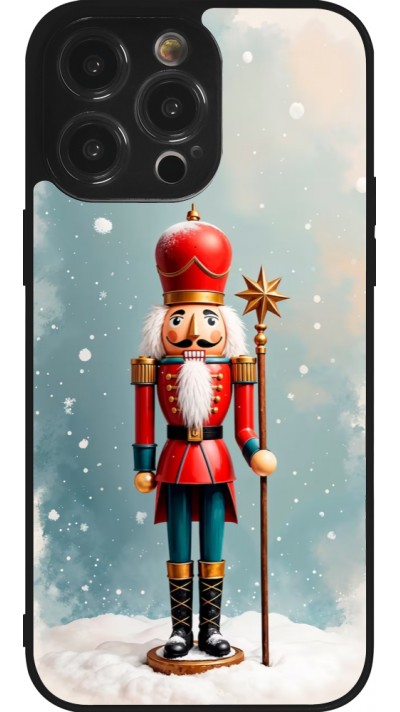 iPhone 14 Pro Max Case Hülle - Silikon schwarz Christmas 25 Nutcracker Snow