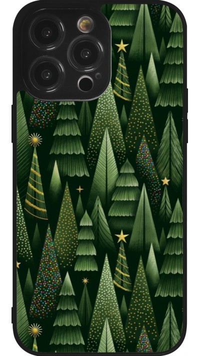 iPhone 14 Pro Max Case Hülle - Silikon schwarz Christmas 25 Pattern Xmas Tree