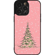iPhone 14 Pro Max Case Hülle - Silikon schwarz Christmas 25 Pink Tree