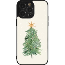 iPhone 14 Pro Max Case Hülle - Silikon schwarz Christmas 25 Sketch Tree