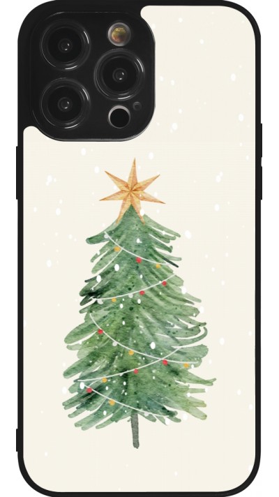 iPhone 14 Pro Max Case Hülle - Silikon schwarz Christmas 25 Sketch Tree