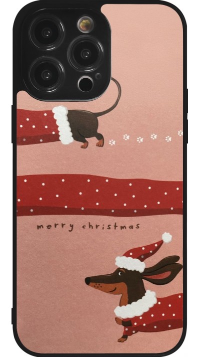 iPhone 14 Pro Max Case Hülle - Silikon schwarz Christmas 25 Teckel Merry Xmas