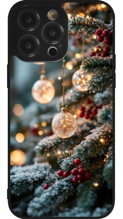 iPhone 14 Pro Max Case Hülle - Silikon schwarz Christmas 25 Xmas Decorated Tree