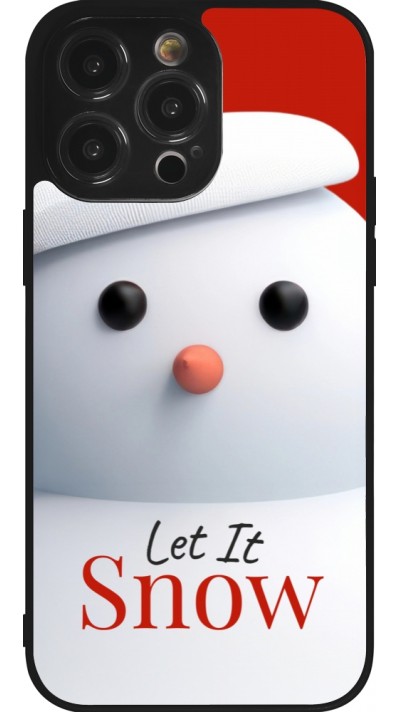 iPhone 14 Pro Max Case Hülle - Silikon schwarz Christmas 25 Xmas Snowman