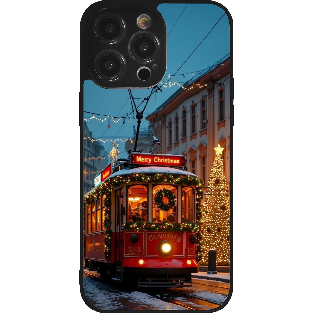 iPhone 14 Pro Max Case Hülle - Silikon schwarz Christmas 25 Xmas Train