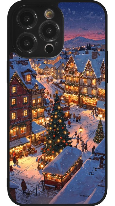 iPhone 14 Pro Max Case Hülle - Silikon schwarz Christmas 25 Xmas Village