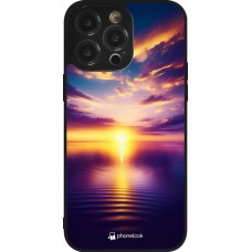 iPhone 14 Pro Max Case Hülle - Silikon schwarz Sonnenuntergang gelb violett