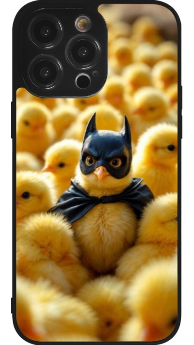 Coque iPhone 14 Pro Max - Silicone rigide noir Easter 2026 Chicken Batman