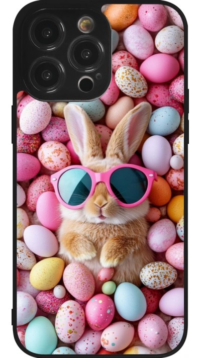 Coque iPhone 14 Pro Max - Silicone rigide noir Easter 2026 Rabbit fun