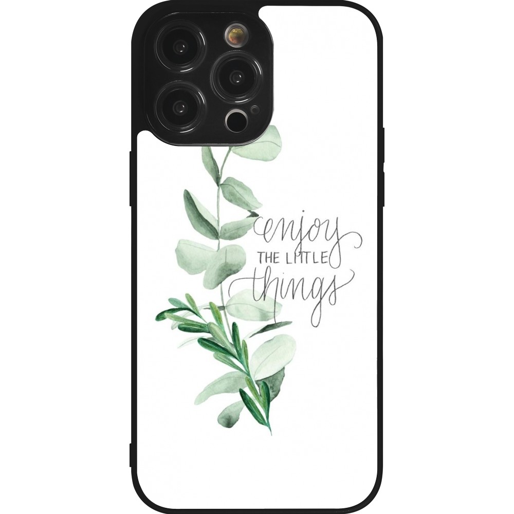 iPhone 14 Pro Max Case Hülle - Silikon schwarz Enjoy the little things