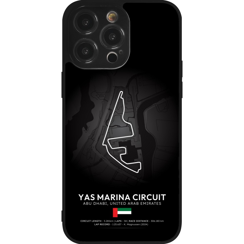 Coque iPhone 14 Pro Max - Silicone rigide noir F1 Track 2025 Abu Dhabi