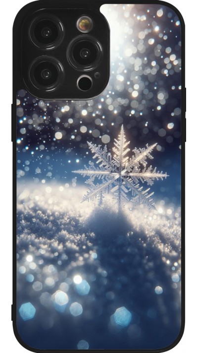 iPhone 14 Pro Max Case Hülle - Silikon schwarz Schneeflocke Solar Glanz