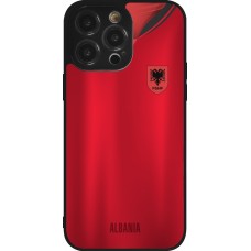 Coque iPhone 14 Pro Max - Silicone rigide noir Maillot de football Albanie personnalisable