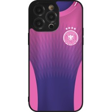 Coque iPhone 14 Pro Max - Silicone rigide noir Maillot de football Allemagne Extérieur personnalisable