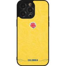 Coque iPhone 14 Pro Max - Silicone rigide noir Maillot de football Colombie 2026 personnalisable