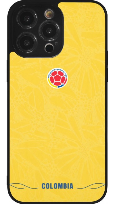 Coque iPhone 14 Pro Max - Silicone rigide noir Maillot de football Colombie 2026 personnalisable