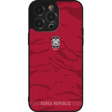 Coque iPhone 14 Pro Max - Silicone rigide noir Maillot de football Corée du Sud 2026 personnalisable
