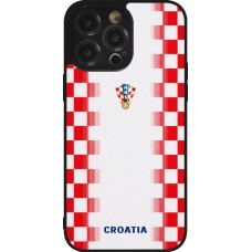 Coque iPhone 14 Pro Max - Silicone rigide noir Maillot de football Croatie 2026 personnalisable