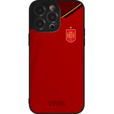 Coque iPhone 14 Pro Max - Silicone rigide noir Maillot de football Espagne 2022 personnalisable
