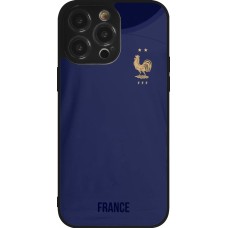 Coque iPhone 14 Pro Max - Silicone rigide noir Maillot de football France 2022 personnalisable