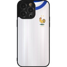 Coque iPhone 14 Pro Max - Silicone rigide noir Maillot de football France Extérieur personnalisable