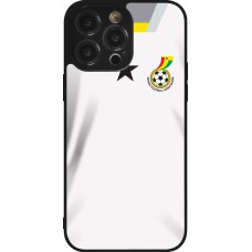 Coque iPhone 14 Pro Max - Silicone rigide noir Maillot de football Ghana 2022 personnalisable