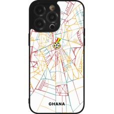 Coque iPhone 14 Pro Max - Silicone rigide noir Maillot de football Ghana 2026 personnalisable