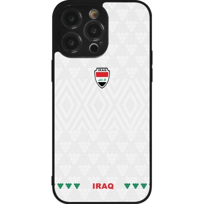Coque iPhone 14 Pro Max - Silicone rigide noir Maillot de football Irak 2026 personnalisable