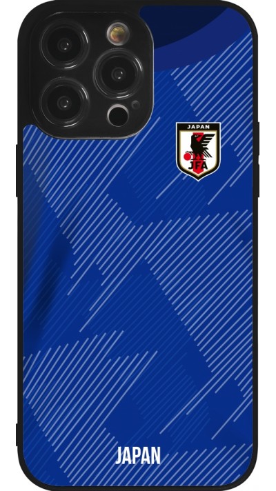 Coque iPhone 14 Pro Max - Silicone rigide noir Maillot de football Japon 2022 personnalisable