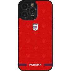 Coque iPhone 14 Pro Max - Silicone rigide noir Maillot de football Panama 2026 personnalisable