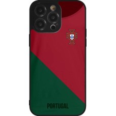 Coque iPhone 14 Pro Max - Silicone rigide noir Maillot de football Portugal 2022