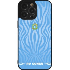 Coque iPhone 14 Pro Max - Silicone rigide noir Maillot de football RD Congo 2026 personnalisable