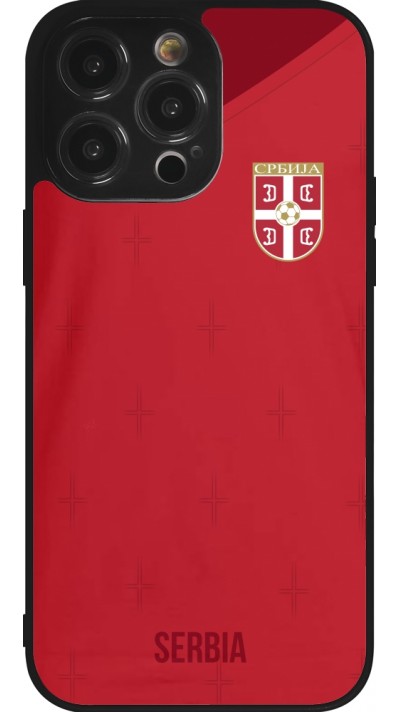 iPhone 14 Pro Max Case Hülle - Silikon schwarz Serbien 2022 personalisierbares Fussballtrikot